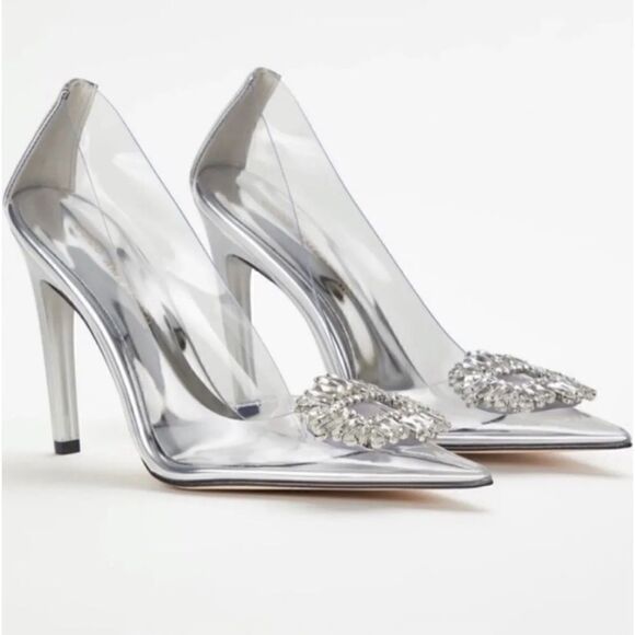 NIB CINDER-F*CKING-RELLA PUMP Clear Embellished Pumps Size 9.5 - Picture 12 of 16